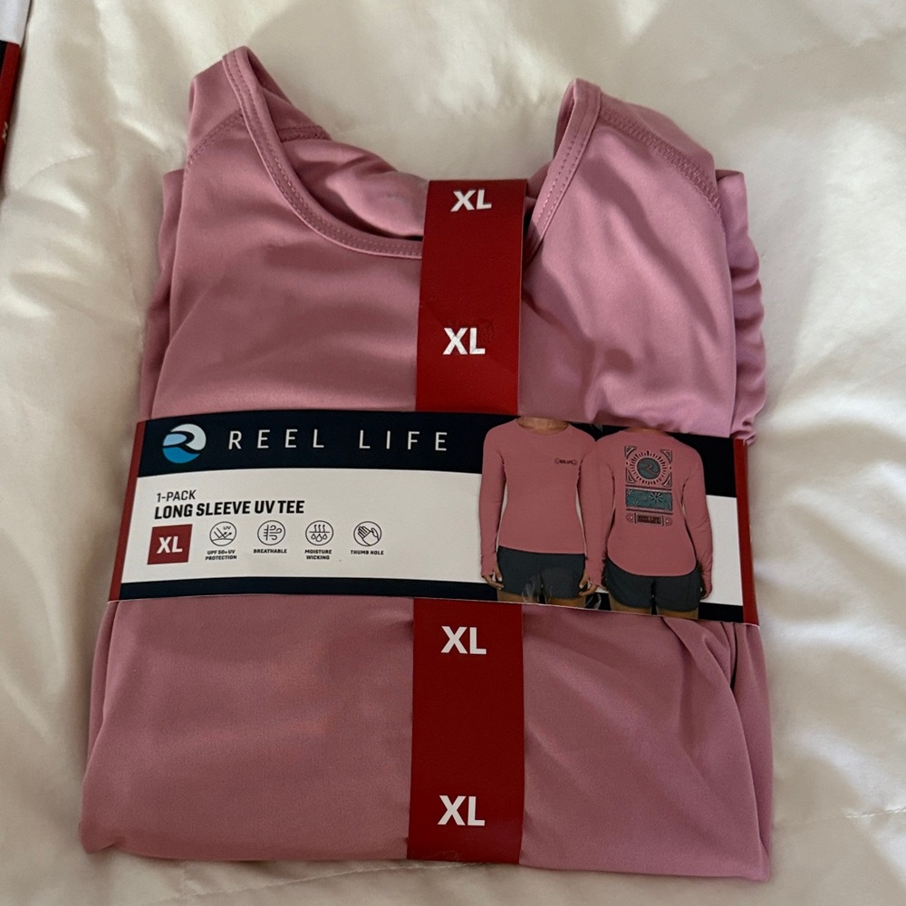 Reel Life Women's Pink Long Sleeve UV Tee